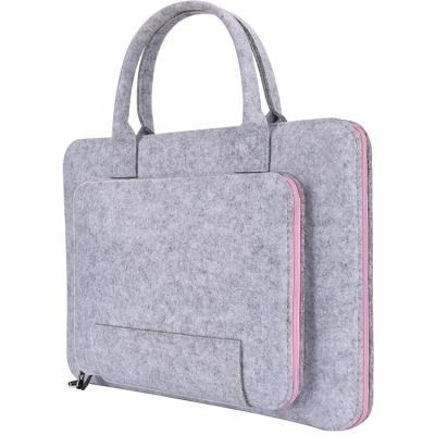 China Multifunctional Purpose 13.3 Inch Felt With Handle And Pocket Laptop Filter Frame Foldable Felt Laptop Sleeve for sale