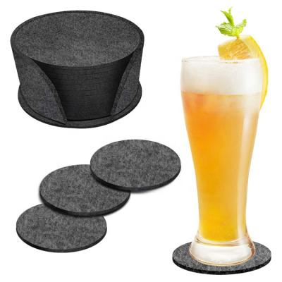 China Sustainable Round Felt Cup Coaster Felt Place Mat Dining Table for sale