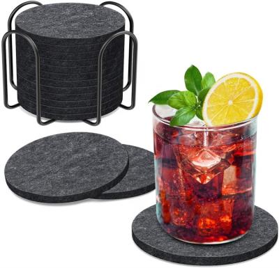 China Gery Round Felt Coasters Viable For Set Glasses for sale