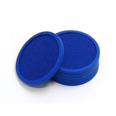 China Viable set of 8 Gray Modern Silicone Drink Coaster with absorbent removable felt pad for sale