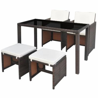 China Eco-friendly Cheaper Outdoor Bar Dining Patio Furniture Set Garden Set Rattan Wicker Table Set for sale