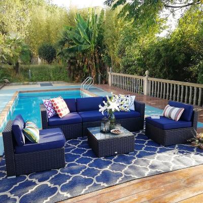 China Eco-friendly Warm Wicker Sofa Set Outdoor Patio Garden Rattan Furniture Rattan Garden Set for sale