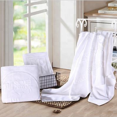 China QUICK DRY high quality 100% cotton hotel luxury five star bath towel set with logo for sale