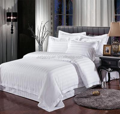 China Professional Customized 100% 5 Star Stripe Hotel Cotton Nondisposable Bed Linen With Pillowcase,Sheet,Duvet Cover For Hotels for sale