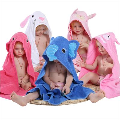 China Infant Sustainable Organic Bamboo Hooded Baby Bath Towels With Animal Bear Ears for sale