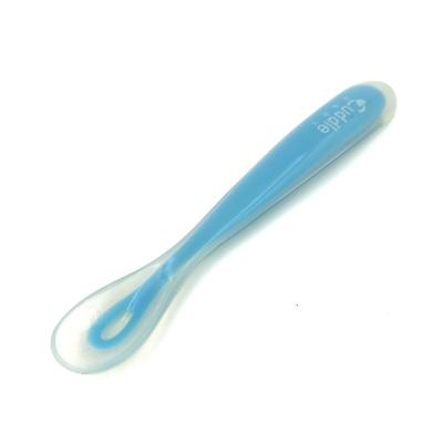 China Custom Colored Baby Spoon Free Custom BPA Free Food Grade Silicone Soft Baby Spoon Baby Training Spoon for sale