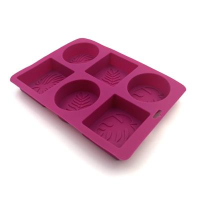 China Durable 6 Cavity Custom Made Silicone Soap Mold Oval Rectangle For DIY 3D Soap Making Craft Handmade for sale