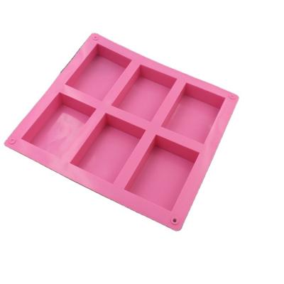 China Viable Factory Wholesale Handmade Soap Making DIY 6 Cavity Silicone Custom Mold Silicone Soap Baking Molds for sale