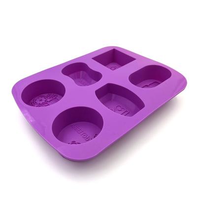 China Sustainable Soap Making Tools 6 Cavity 3D Custom Logo Oval Round Shaped Silicone Mold for Handmade Soap Making Silicone Soap Mold for sale