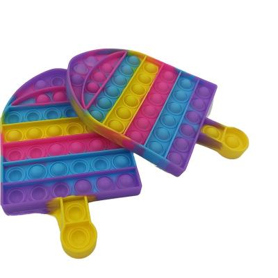 China Hot Selling Rainbow Silicone Pushing Bubble Noise Toy Sensory Stress Relief Toy for sale