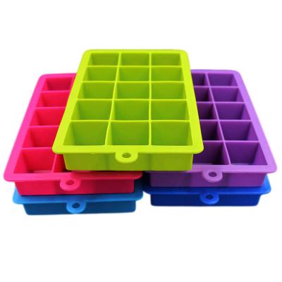 China Viable Factory Custom ODM 3D 15 Cavities Silicone Ice Cube Tray Mold for sale