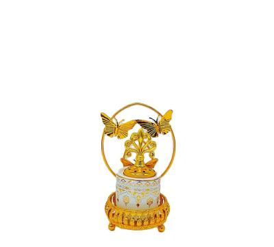 China Fashionable Gold Plating Censer Censer Middle East Metal Craft Decoration Arabian Border Censer Middle Eastern Style for sale