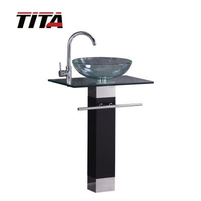 China Shampoo sink glass bathroom vessel sink B017 for sale