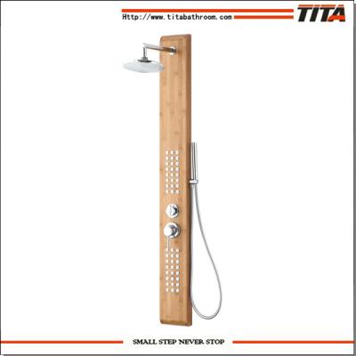 China Environmental Friendly Thermostatic Shower Faucets Hot Sale Bamboo Wall Mounted Panel for sale