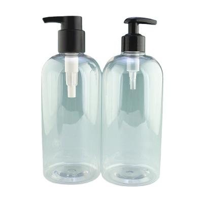 China Cosmetics Wholesale 600ml CHOOSE Boston Clear Transparent Round Plastic Bottles With Pump Sprayer For Shampoo Shower Gel Hair Conditioner for sale