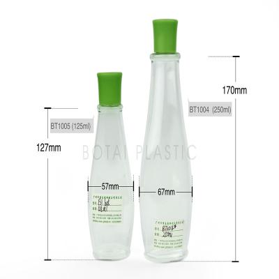 China Cosmetics Wholesale 125ml 250ml PET Toner Lotion Bottle Skin Care Cream Body Lotion Shampoo Plastic Flat Plastic Bottles With Screw Cap for sale