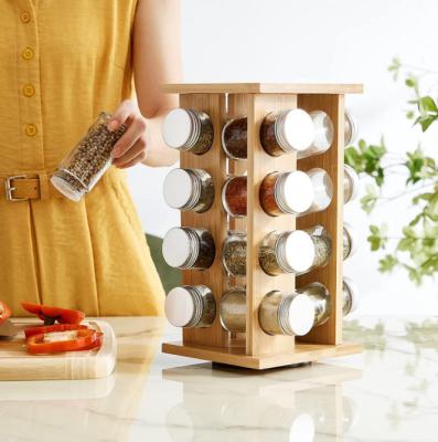 China Viable Custom Kitchen Wooden Condiment Rack Wooden Condiment Bottle Storage Rack for sale