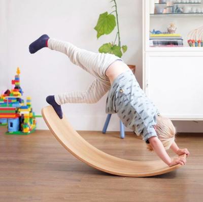 China Wholesale Custom Wooden Yoga Exercise Toy Balance Board Stability Training Standing Countertop Balance Board for sale