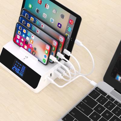 China Fast hot multiple usb mobile charger digital display sale mobile phone charger phone holder desk charger for sale