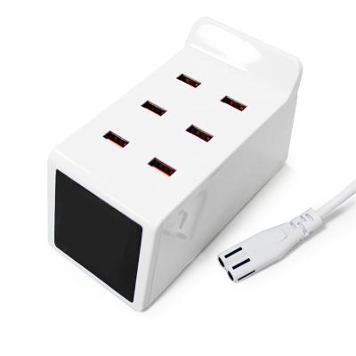 China Mobile Phone Charger Low Price Fast Charger Pad 6 in 1 40w Universal USB 6 Ports Desktop Charger for sale