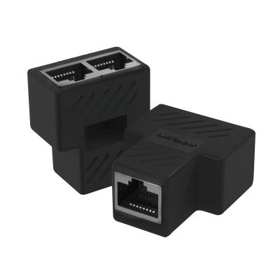 China Network Connector Factory Supply RJ45 Dual Connector Wired Network Adapter Main Coupler for sale