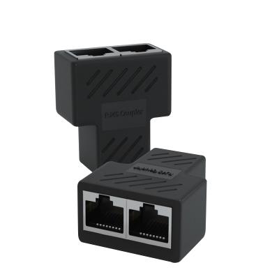 China Network One-to-Two Network Connector CAT5 CAT6 RJ45 Network Tee Main Network Cable Extension to Adapter Splitter for sale