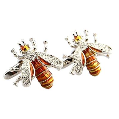 China Wholesale Costume Brass Shirt HIBOS Christmas Bee Animal Cufflinks for sale