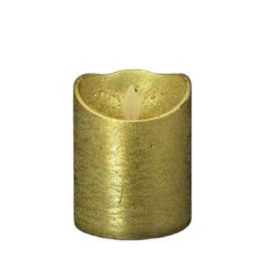 China Birthdays Flameless Candles Battery Operated Gold Wax Led Candle for sale