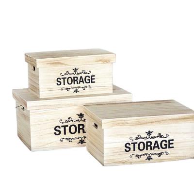 China Viable Home Decoration Rectangle Crate Packing Gift Storage Wooden Crate Box With Lid for sale