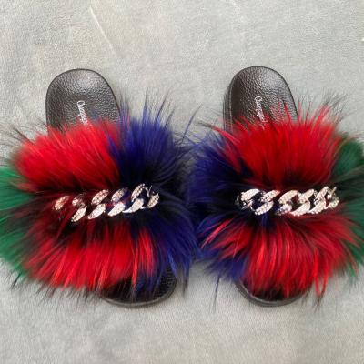 China 2021 Fashion Trend Wholesale Fur Slides Fur Slides Women Fur Sandals Fur Slides Slippers for sale