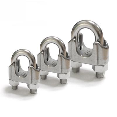 China Heavy Industry Wire Rope Accessories Hardware High Polished Stainless Steel SS304 SS316 AISI304 AISI316 DIN741 Wire Rope Clips for sale