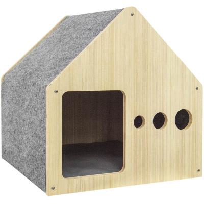 China OEM de madeira interno de Cat Kennel da casota de madeira amigável simples de Eco à venda