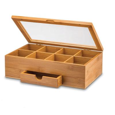 China Caja de presentación de madera superior de encargo de la bolsita de té del FSC que embala BSCI del vidrio de madera del tenedor en venta