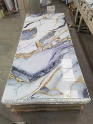 China Marmorbleche PVC Wandplatte 1220*2440mm Innenraum Marmor Veredelung Kunststoffplatten zu verkaufen