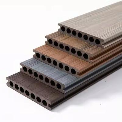 China Hot Sale Custom Hollow WPC Co-extrusion Decking Floor Outdoor Garden Decking Panels With Accessories for sale