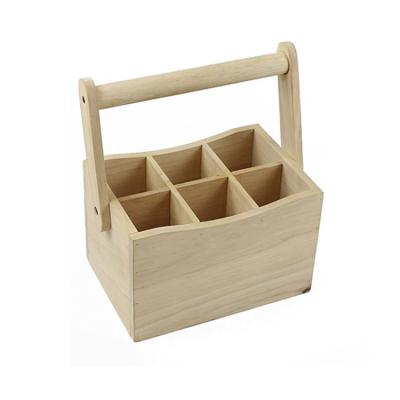 China Cheap Price Viable Rustic Rubber Wood Utensil Holder Flatware Silverware Organizer Caddy for sale