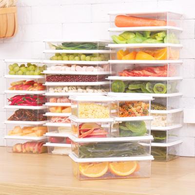 China Freshness Storage Wholesale Kitchen Fridge Plastic Storage Containers Organizer with Lid for Berry Fruits Vegetables Meat Fish for sale