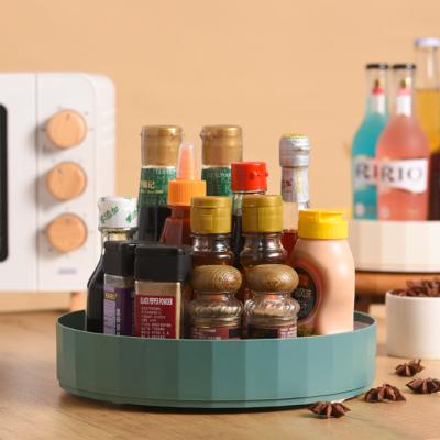 China Multifunctional Seasoning Condiment Susan Tray Organizer Lazy Rotating Kitchen Spice Rack Plastic Viable Wholesale for sale