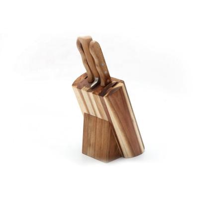 China Viable Hot Selling Universal Acacia Wood Kitchen Slotting Knife Holder For Counter for sale