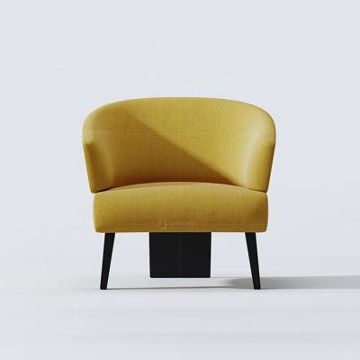 China Velvet Fabric Adorned Leisure Chair Upholsteredsofas Yellow Moon Chair For Restaurant for sale