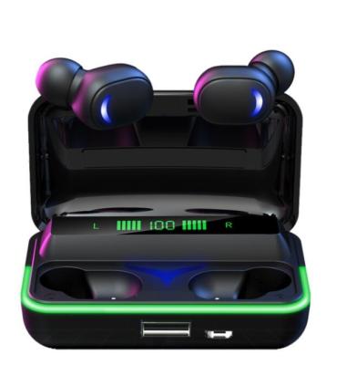 China Charging Wireless Sports Mini Headphones Touch Earbuds Hook E10 Tws Power Bank Box Gaming Earphones True Waterproof Music Headset for sale