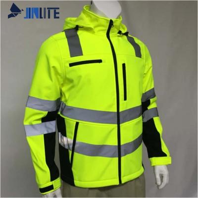 China Vis Clothing Softshell Reflective Outerwear Waterproof Breathable High Quality Water Proof Hi Safety Jacket for sale