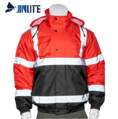 China Water Proof Customized Winter Visibility Safety Heat Transfer Top Reflective Workwear For Adults for sale