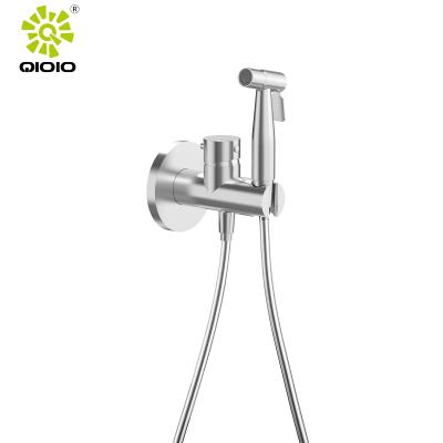 China Modern Brushed Stainless Steel 304 Nickel Toilet Bidet Sprayer Portable Hand Held Set for sale