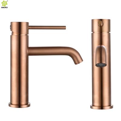 China Metered Brushed Faucets 304 Stainless Steel Black Mounted Gold Lead Free Single Handle Wash Basin Faucet for sale