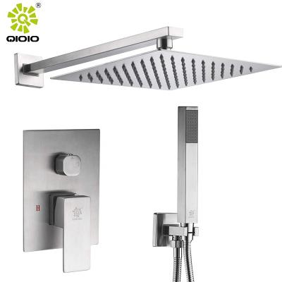 China Without Shower Sliding Bar Bathroom Shower Hot And Cold Mixer In Wall Mounted Concealed Rain Shower Set for sale