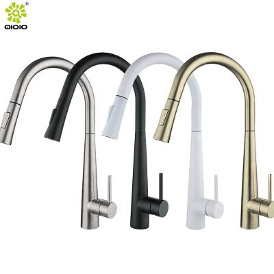 China Kaiping Modern Sink Faucet 304 Stainless Steel Hot And Cold Rotary Mixer 360 Water Pull Down Kitchen Faucet for sale