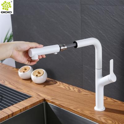 China Kaiping IOIO Contemporary Single Handle Stainless Steel Hot And Cold Mixer Pull Out Kitchen Sink Faucet for sale