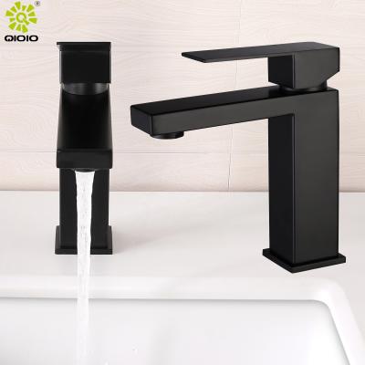 China Hot Sale 304 Stainless Steel Bathroom Faucets Square Faucet Modern Metered Basin Faucet for sale