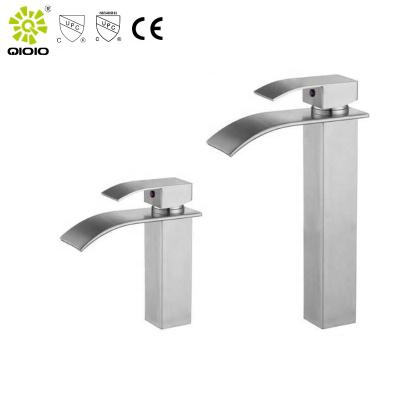 China Modern SS304 Waterfall Faucet Toilet Swept Freestanding Deck Mounted Single Handle Basin Mixer Tap for sale